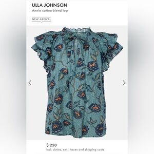 NWT, Ulla Johnson Annie top, size 4.